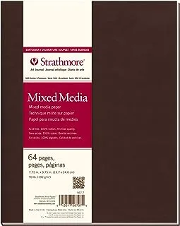 مجلة Strathmore 567-7-1 Softcover مختلطة للوسائط الفنية ، 7.75 × 9.75 بوصة ، بيضاء ، 32 ورقة
