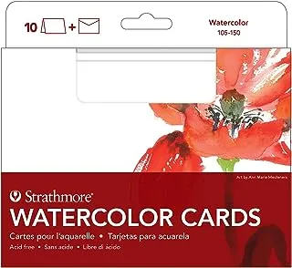 بطاقات ستراثمور بالألوان المائية 105-150-1 ، ضغط بارد ، 5 بوصات × 6.875 بوصة ، 10 بطاقات وأظرف