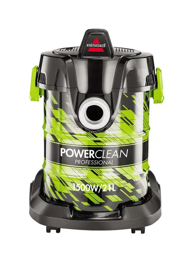 Bissell Drum PowerClean 1500W Wet & Dry Vacuum Cleaner: Powerful Cleaning Performance for Carpets and Hard Surfaces 21 L 1500 W 2026E Black/Green/Grey
