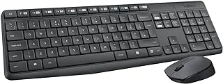 Logitech MK235 Wireless Keyboard and Mouse Combo for Windows, Long Battery Life, AR Layout + Logitech H390 Wired Stereo Headphones with Noise Cancelling Mic, USB-A, In-Line Controls