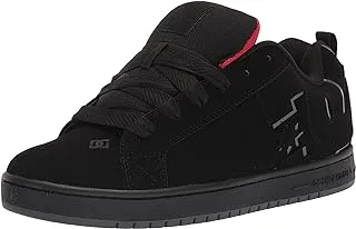 DC Men's Court Graffik Casual Skate Shoes, Black/RED, 8.5, Black/Red, 8.5