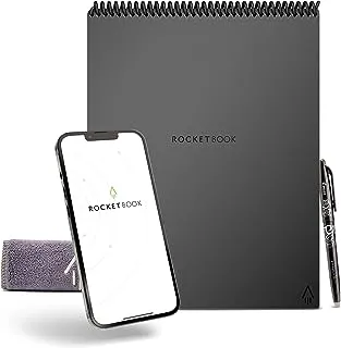 Rocketbook Flip - with 1 Pilot Frixion Pen & 1 Microfiber Cloth Included - Gray Cover, Letter Size (8.5