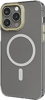 Levelo Compatible With MagSafe Sensa Clear Back Case Bumper Protection/Classic/Shock-Proof Edge/Metal Camera Ring/Highly Transparent Compatible With iPhone 14 Pro Max 6.7