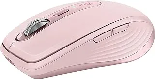 Logitech MX Anywhere 3S Compact Wireless Mouse, Fast Scrolling, 8K DPI Any-Surface Tracking, Quiet Clicks, Programmable Buttons, USB C, Bluetooth, Windows PC, Linux, Chrome, Mac - Rose