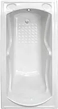بانيو ألاسكا من الخزف السعودي بدون فتحة ، مقاس 150 سم × 70 سم ، أبيض