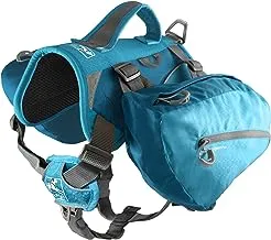 Kurgo Baxter Dog Backpack, Hiking Pack for Dogs, Lightweight, Reflective, Coastal Blue