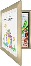 Americanflat 10x12.5 Kids Artwork Picture Frame in Polished Brass- Displays 8.5x11 With Mat and 10x12.5 Without Mat - Composite Wood with Shatter Resistant Glass - Horizontal and Vertical Formats