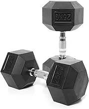 Miracle Fitness Rubber Hex Dumbbells – Solid Cast Iron Core Rubber Coated Head Dumbbell Weights for Exercises at Home and Commercial Gym – 2.5 to 50 Kg – Sold in Pair (2 Pcs)