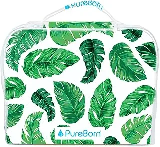 حقيبة سفر / حفاضات للأطفال مصنوعة من القطن العضوي بنسبة 100٪ من PureBorn لجميع حفاضات الأطفال الضرورية للسفر والمناديل وزجاجات الأطفال والملابس والإكسسوارات ومتعدد الألوان