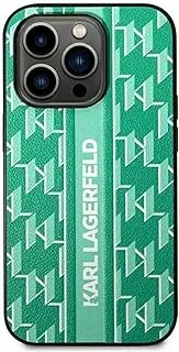 Karl Lagerfeld KLHCP14MPGKLSKN Hard Case for iPhone 14 Max 6.7 Inch Monogram Stripe - Green/Green