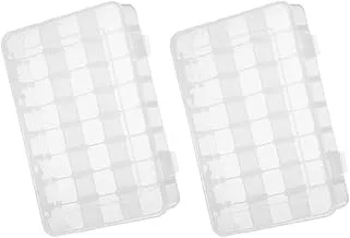 Biella™ 12 Grids PVC Compartment Container, Beads Storage Organizer Box Case with Adjustable & Removable Dividers for Jewelry Craft Tackles Tools, Screw Etc. Pack Of 2