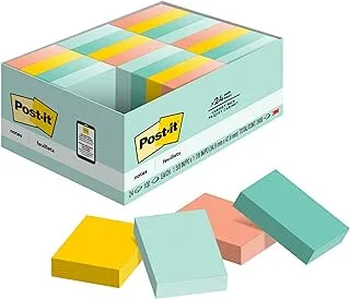 Post-it Notes, 1.5x2 in, 24 Pads, America's 1 Favorite Sticky Notes, Beachside Café Collection, Pastel Colors, Clean Removal, Recyclable (654-14AU)