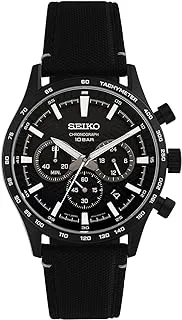 Seiko Men's Analog Quartz Watch with Nylon Strap SSB417P1, Black