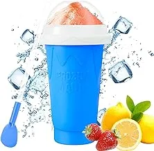 Slushy Cup Slushie Cup, Quick Frozen Magic Squeeze Cup, Double Layer Squeeze Slushy Maker Cup, For Kids Homemade Summer DIY Milk Shake Ice Cream Maker(Blue)