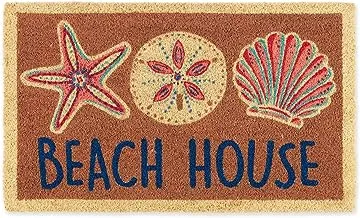 DII Heavy Duty Coir Doormat with Nonslip Vinyl Backing, Welcome Mat Outdoor Entry Way & Front Porch Décor, Beach House, 18x30