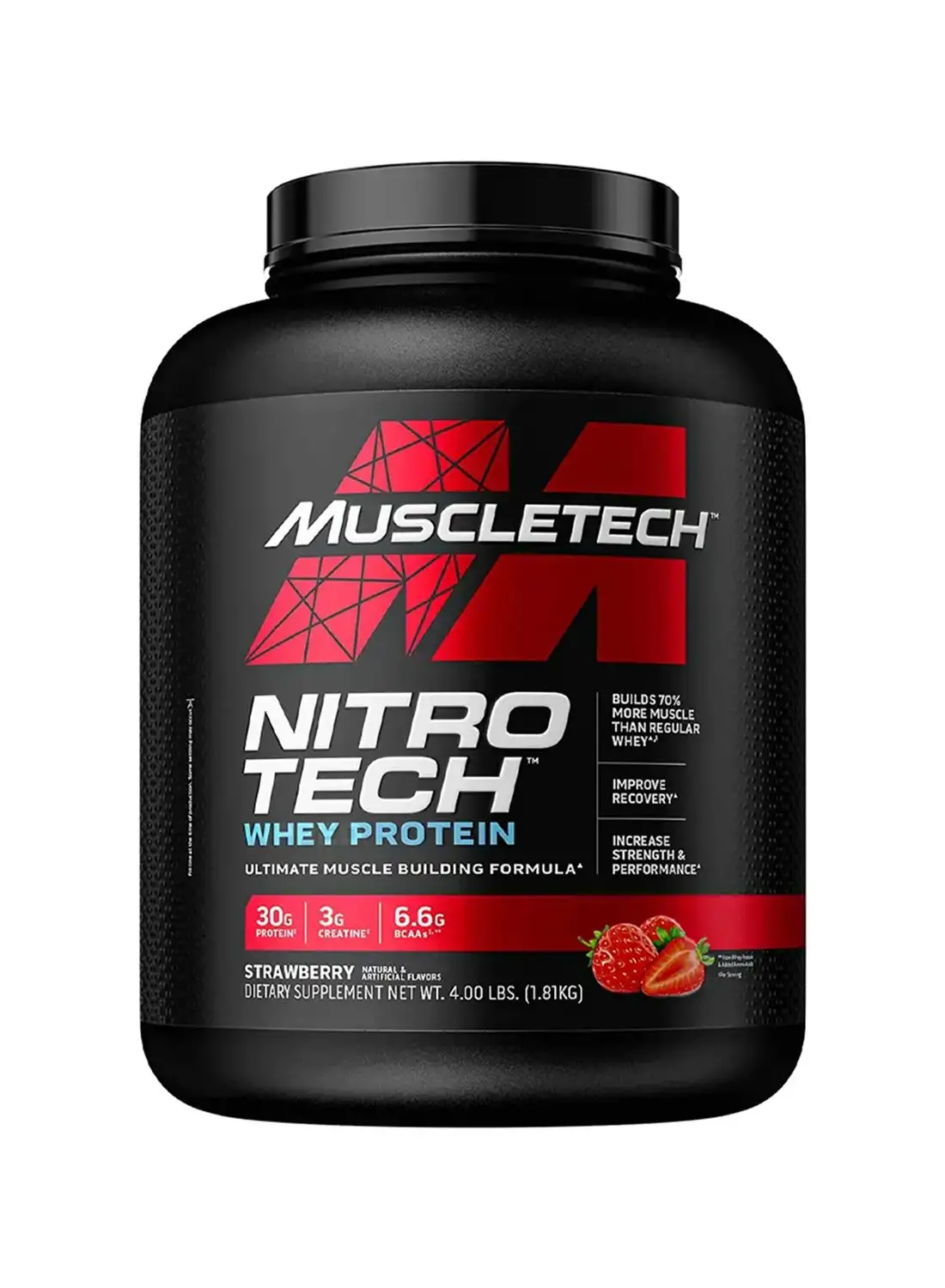 MuscleTech Nitro Tech Whey Protein Strawberry 4Lb