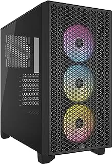 CORSAIR 3000D RGB Airflow Mid-Tower PC Case - Black - 3X AR120 RGB Fans - Four-Slot GPU Support – Fits up to 8X 120mm Fans - High Airflow Design