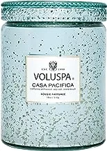 Voluspa Casa Pacifica Candle | Large Glass Jar | 18 Oz | 100 Hour Burn Time | All Natural Wicks and Coconut Wax for Clean Burning | Vegan