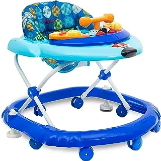 baby plus Baby Walker With Adjustable Height Rotatable Wheel, Music Button, Safe And Comfortable Seat