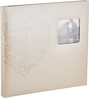 ألبومات الصور بايونير Mb-10Ew Postbound منقوش جلدي غطاء الإطار كتاب ذاكرة الزفاف ، 12 بوصة في 12 بوصة ، القلب