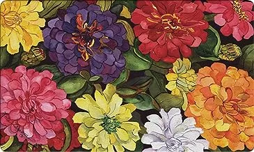 تولاند هوم جاردن زيبي زينياس 18 × 30 بوصة ممسحة أرضية مزخرفة على شكل زهرة ملونة وباقة زهور