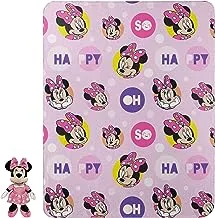 Disney Minnie Mouse So Dotty Character Pillow and Fleece Throw Blanket Set, 40