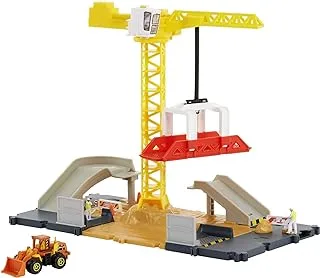 Matchbox Action Drivers Construction Playset, Moving Crane, Car-Activated Features, Includes 1 Matchbox Toy Bulldozer, for Kids 3 Years Old & Older