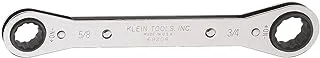 Klein Tools 68204 Ratcheting Box Wrench 5/8-Inch x 3/4-Inch with Reverse Ratcheting and Chrome Plated Finish