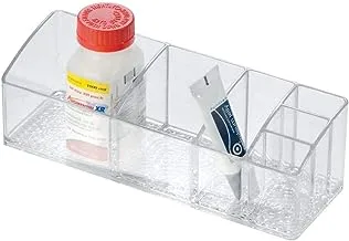 InterDesign Med+ - منظم قصير لخزانة المكياج والأدوية، 9 بوصة، شفاف