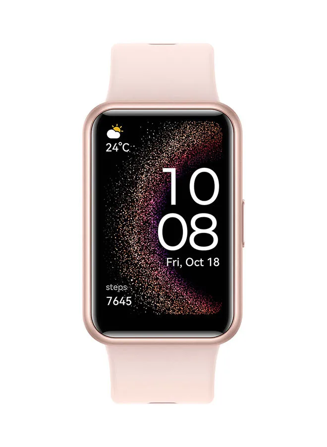 ساعة هواوي ووتش فيت الذكية إصدار خاص، شاشة AMOLED عالية الدقة مقاس 1.64 بوصة، نظام تحديد المواقع العالمي المدمج، تتبع النوم العلمي، ردود سريعة لتطبيقات الطرف الثالث، متوافقة مع أجهزة Android وiOS، Nebula Pink