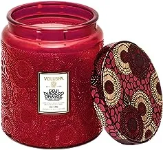 Voluspa Goji Tarocco Orange Luxe Jar Candle |140 Hour Burn Time | Natural Wicks for a Clean Burn | Vegan | Poured in The USA