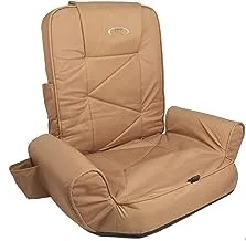Kadi Outdoor Padded Camping Chair - Floor Chair with Back Support and Armrest - Folding Sofa Chair with Adjustable Position - Floor Gaming & Meditation Chair for Adults - Brown