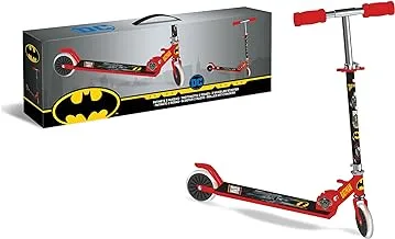DC BATMAN Kids Scooter - 2 Wheeled Kick Scooter with Adjustable Handlebars for Kids of Age above 3yrs - Red & Black
