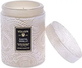Voluspa Santal Vanille Small Glass Jar with Matching Glass Lid, 5.5 Ounces