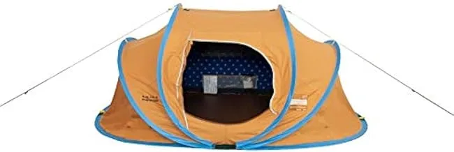Kadi Outdoor Winterized Camping Tent, 1-2 Person Pop Up 250x150 cm, Waterproof, Double Layer Fleece Lined - Mesh Door & Window - Instant Setup for Camping, Hiking & Traveling - Yellow Blue