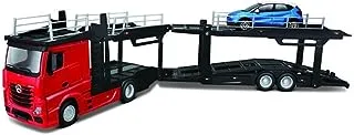 Bburago 1/43 Street Fire Mercedes-Benz Actros Multicar Carrier مع Rena ، أحمر / أسود / أزرق