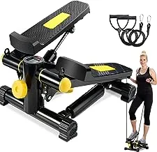 Stepper for Exercise, Stair Stepper with LCD Monitor Quiet Fitness Stepping Machine for Home Workout Mini Stepper with Resistance Bands