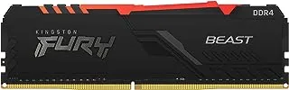 وحدة ذاكرة سطح المكتب Kingston FURY Beast RGB 16GB 2666MT/s DDR4 CL16 | مزامنة الأشعة تحت الحمراء | إنتل XMP | ايه ام دي رايزن | التوصيل والتشغيل | KF426C16BBA/16