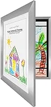 Americanflat 10x12.5 Kids Artwork Picture Frame in Silver- Displays 8.5x11 With Mat and 10x12.5 Without Mat - Composite Wood with Shatter Resistant Glass - Horizontal and Vertical Formats