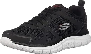 Skechers Men's Track Running Shoes, Black Red, 8 UK