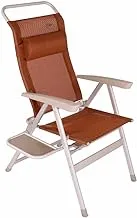 Kadi Outdoor Folding Camping Chair - High-Strength Aluminum Frame Chair with Side Table, Handle, and Head Pillow for Outdoor Sports Camping - Brown