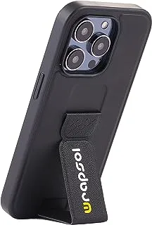 جراب Wrapsol IceLeather مع مسند لجهاز iPhone 14 Pro ، أسود