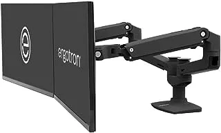 Ergotron – LX Dual Monitor Arm, VESA Desk Mount – for 2 Monitors Up to 27 Inches, 3.2-9.1 kg Each – Matte Black