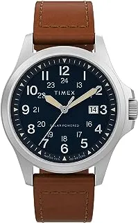 Timex Men's Expedition North Field Post Solar Watch – Black Dial Stainless Steel Case & Bracelet