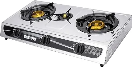 Geepas GK6857 Stainless Steel Triple Burner Gas Hob/Stove with Auto Ignition