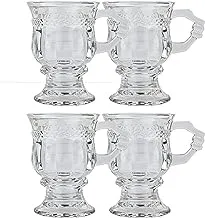 Alsaif Zad Tea cup set 4 pieces,Color :Clear