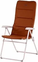 Kadi Outdoor Folding Padded Camping Chairs - 3 Position Adjustable Outdoor Reclining Chair for Adults - Portable Aluminum Lounge Chair for Camping, Outdoor Patio - Brown