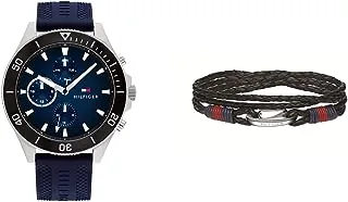 Larson Men'S Blue Dial Watch - 1791920 + Tommy Hilfiger Bracelet For Men, 2700534