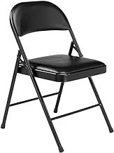 كرسي قابل للطي SKY-TOUCH مع مقاعد مبطنة كرسي محمول متعدد الوظائف لتناول الطعام في المنزل والمكتب والصيد في الهواء الطلق ، أسود
