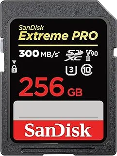 SanDisk 256GB Extreme PRO SDXC UHS-II Memory Card - C10, U3, V90, 8K, 4K, Full HD Video, SD Card - SDSDXDK-256G-GN4IN, Dark gray/Black